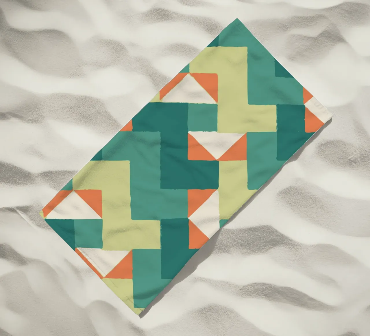 Abstract geometric pattern - Colourful retro design Print beach towel by luciette plastique