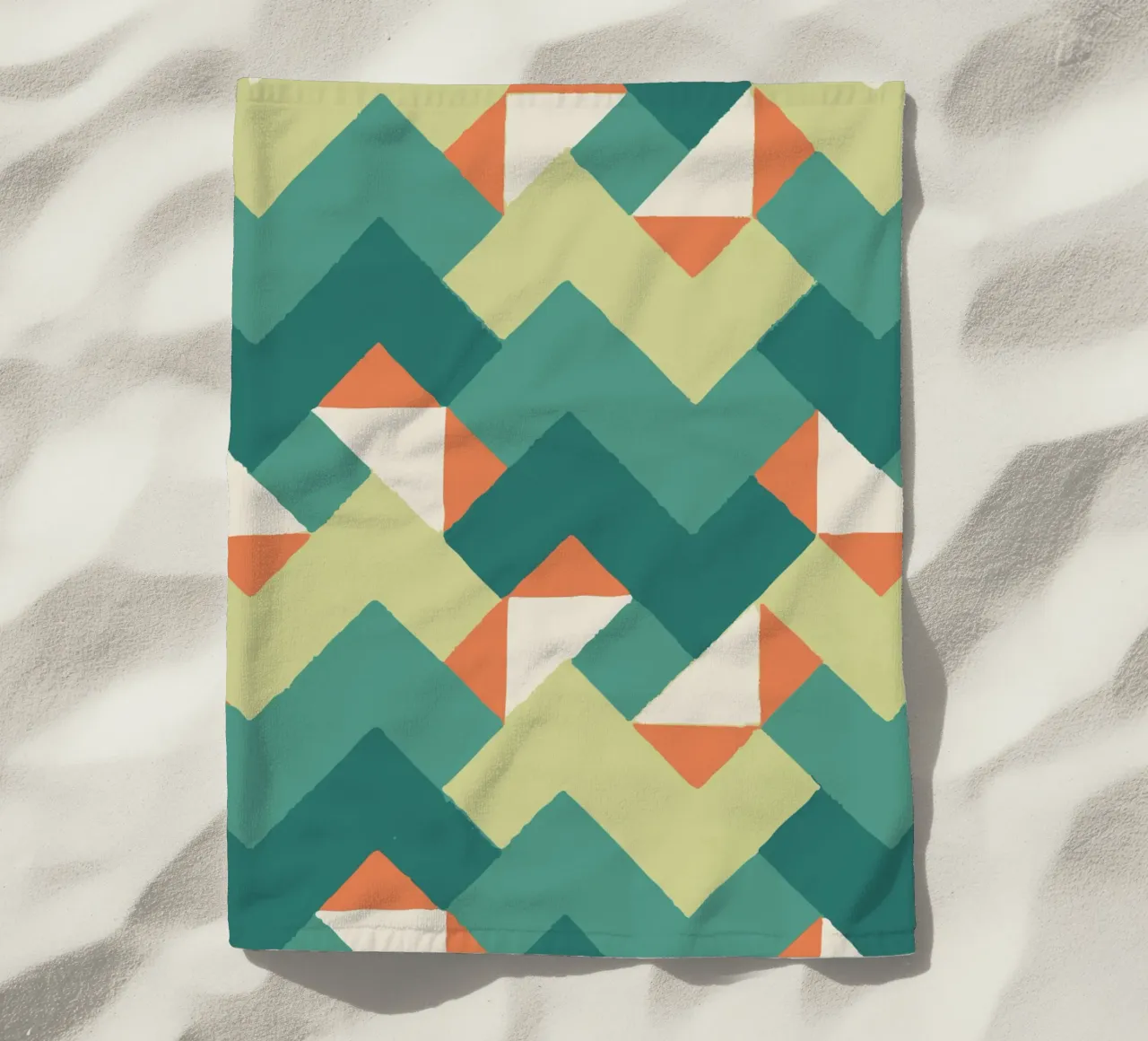 Abstract geometric pattern - Colourful retro design Print beach towel by luciette plastique