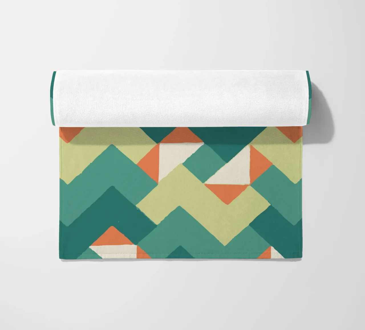 Abstract geometric pattern - Colourful retro design Print beach towel by luciette plastique