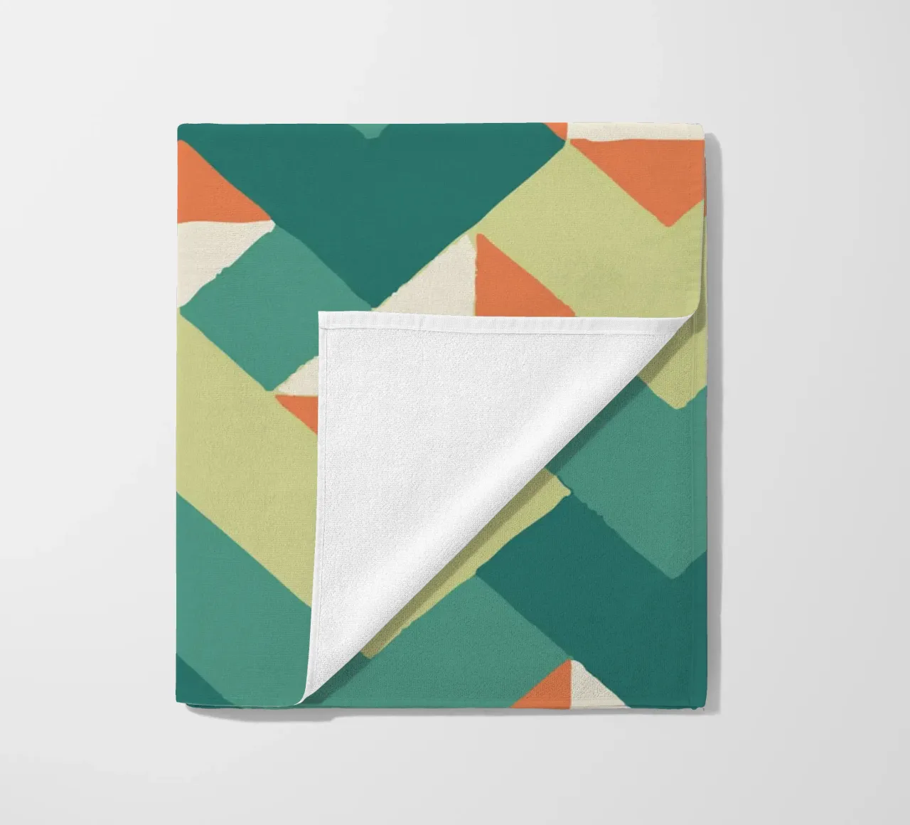 Abstract geometric pattern - Colourful retro design Print beach towel by luciette plastique