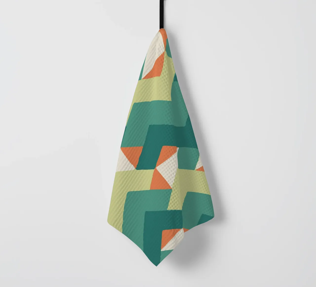 Abstract geometric pattern - Colourful retro design Print tea towel by luciette plastique