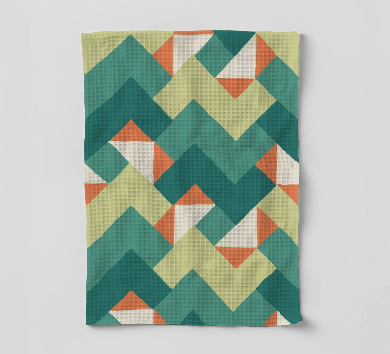 Abstract geometric pattern - Colourful retro design Print tea towel by luciette plastique
