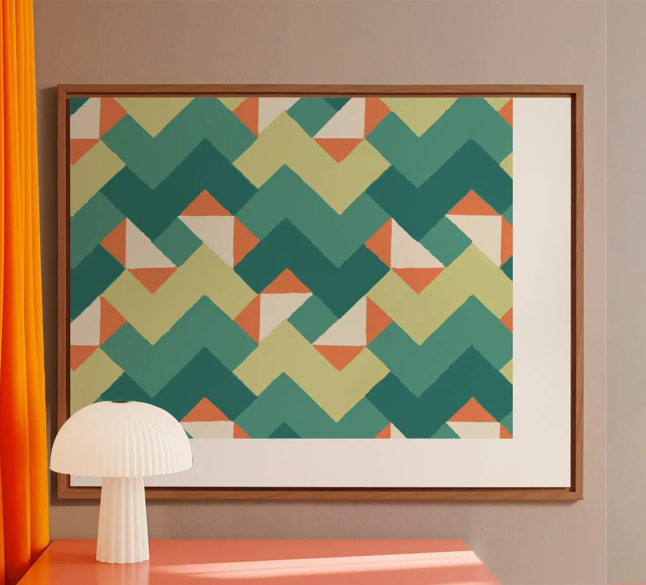 Abstract geometric pattern - Colourful retro design Print alu-dibond by luciette plastique