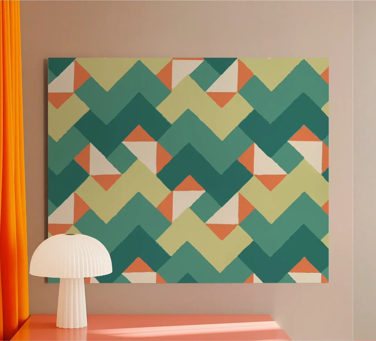 Abstract geometric pattern - Colourful retro design Print alu-dibond by luciette plastique