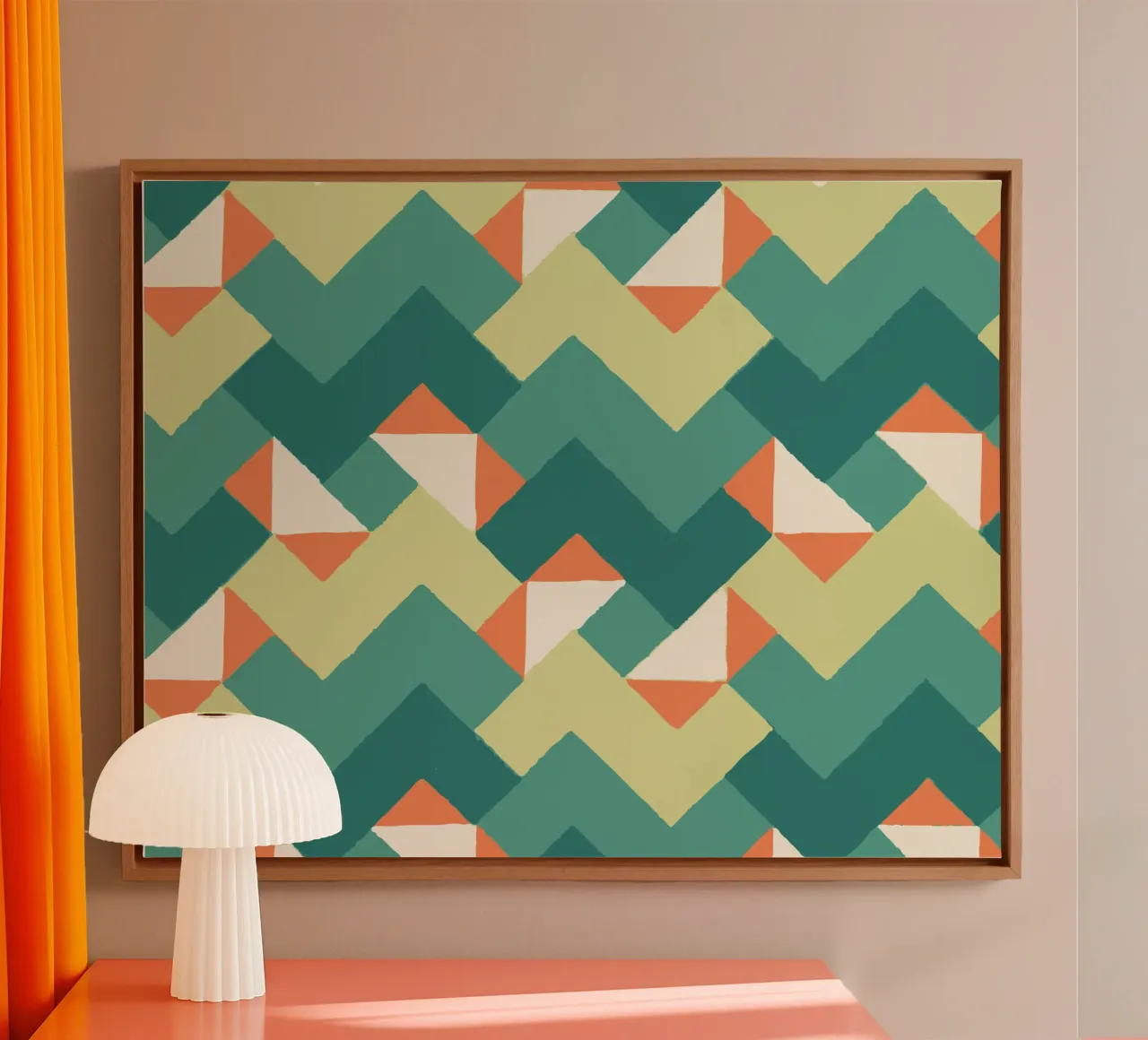 Abstract geometric pattern - Colourful retro design Print canvas by luciette plastique