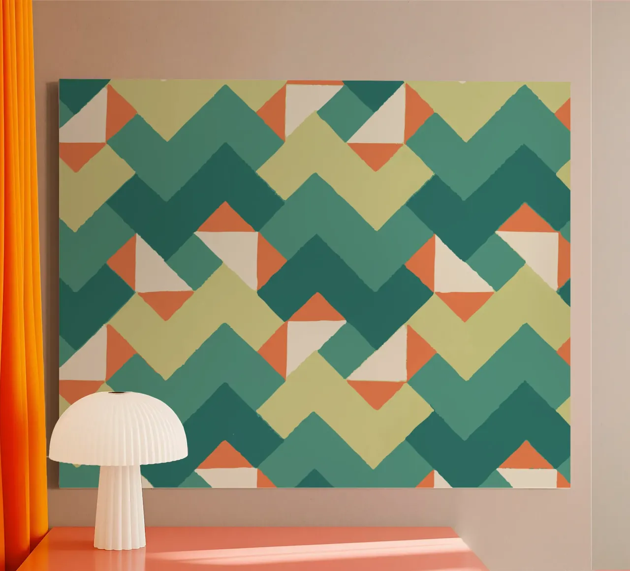 Abstract geometric pattern - Colourful retro design Print canvas by luciette plastique