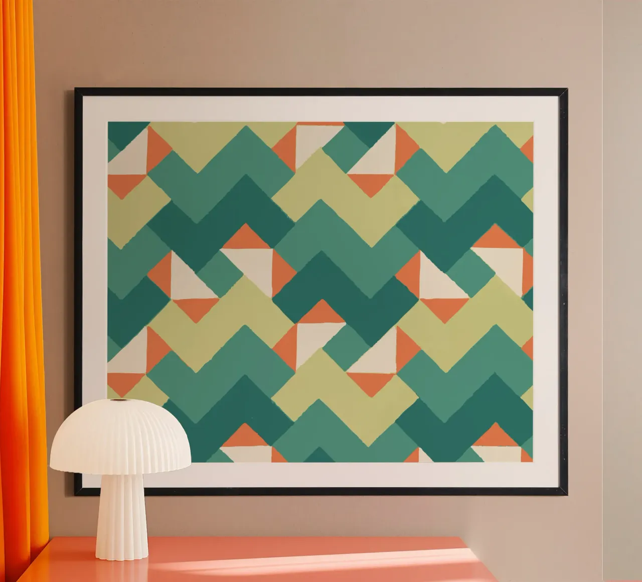 Abstract geometric pattern - Colourful retro design Print hahnemühle by luciette plastique