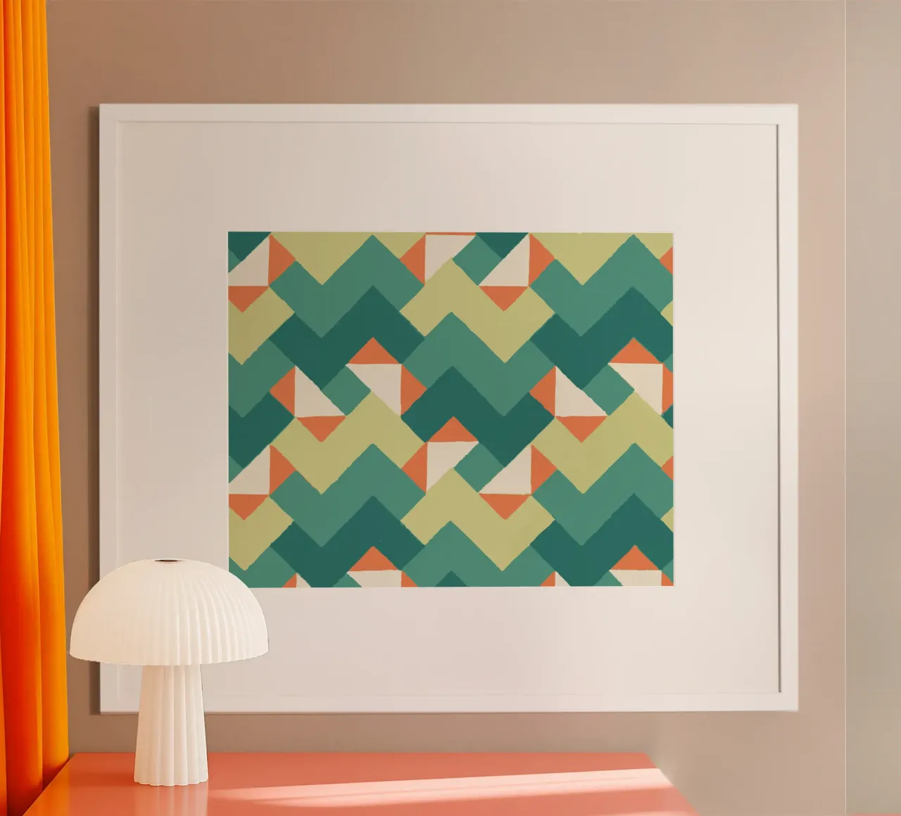 Abstract geometric pattern - Colourful retro design Print hahnemühle by luciette plastique