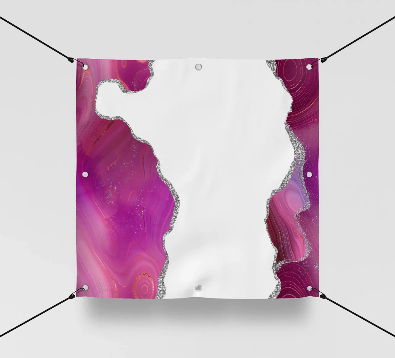Magenta & Silber Achat Struktur 06 PVC Plane von Gemstone Textures