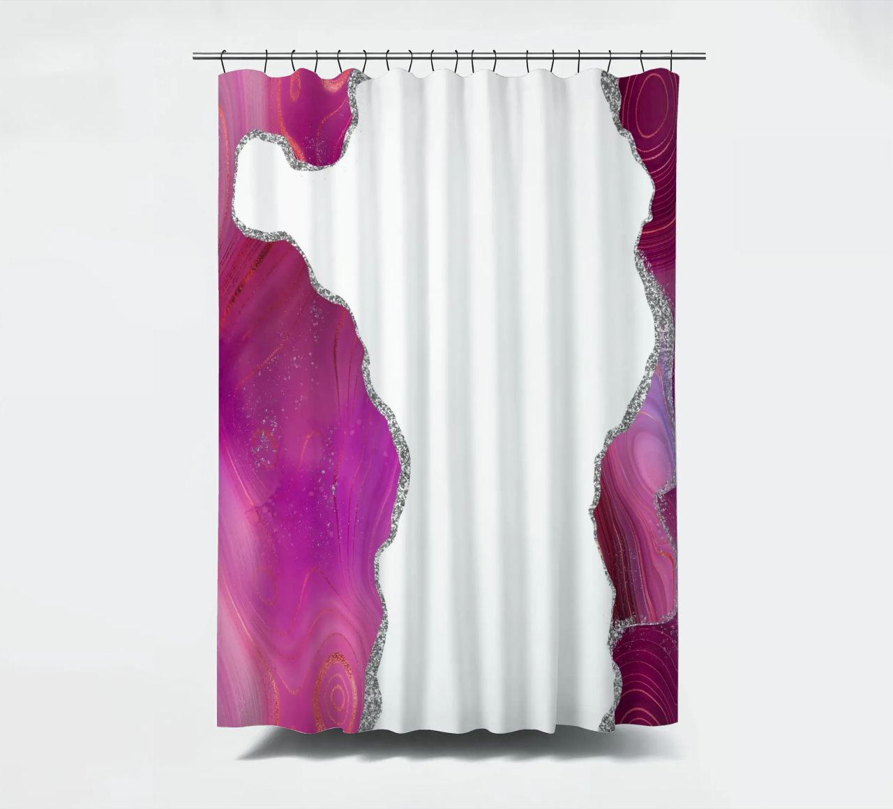 Agata Magenta e Argento Texture 06 tenda da doccia da Gemstone Textures