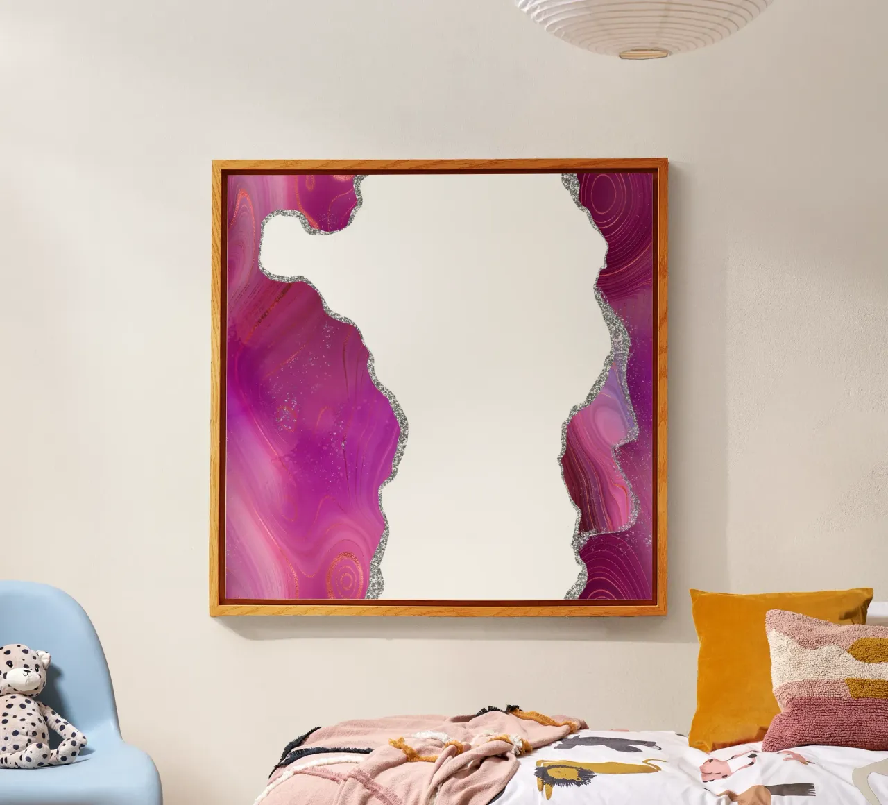 Magenta & Zilver Agaat Textuur 06 acryl van Gemstone Textures