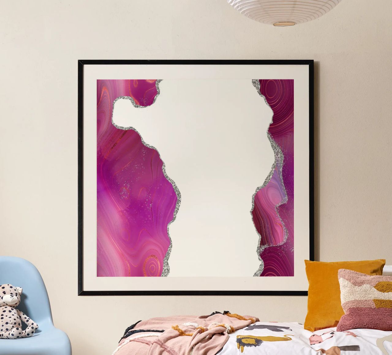 Agata Magenta e Argento Texture 06 poster da Gemstone Textures