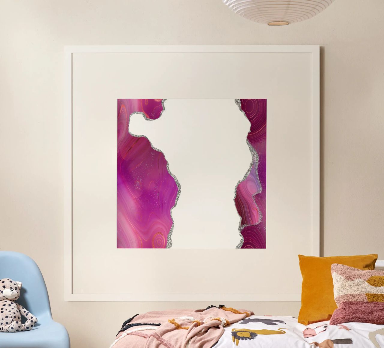 Agata Magenta e Argento Texture 06 poster da Gemstone Textures