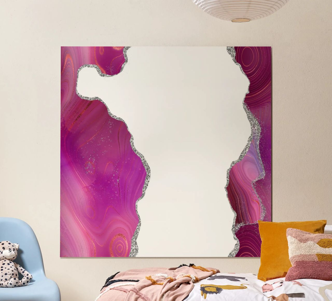 Agata Magenta e Argento Texture 06 poster da Gemstone Textures