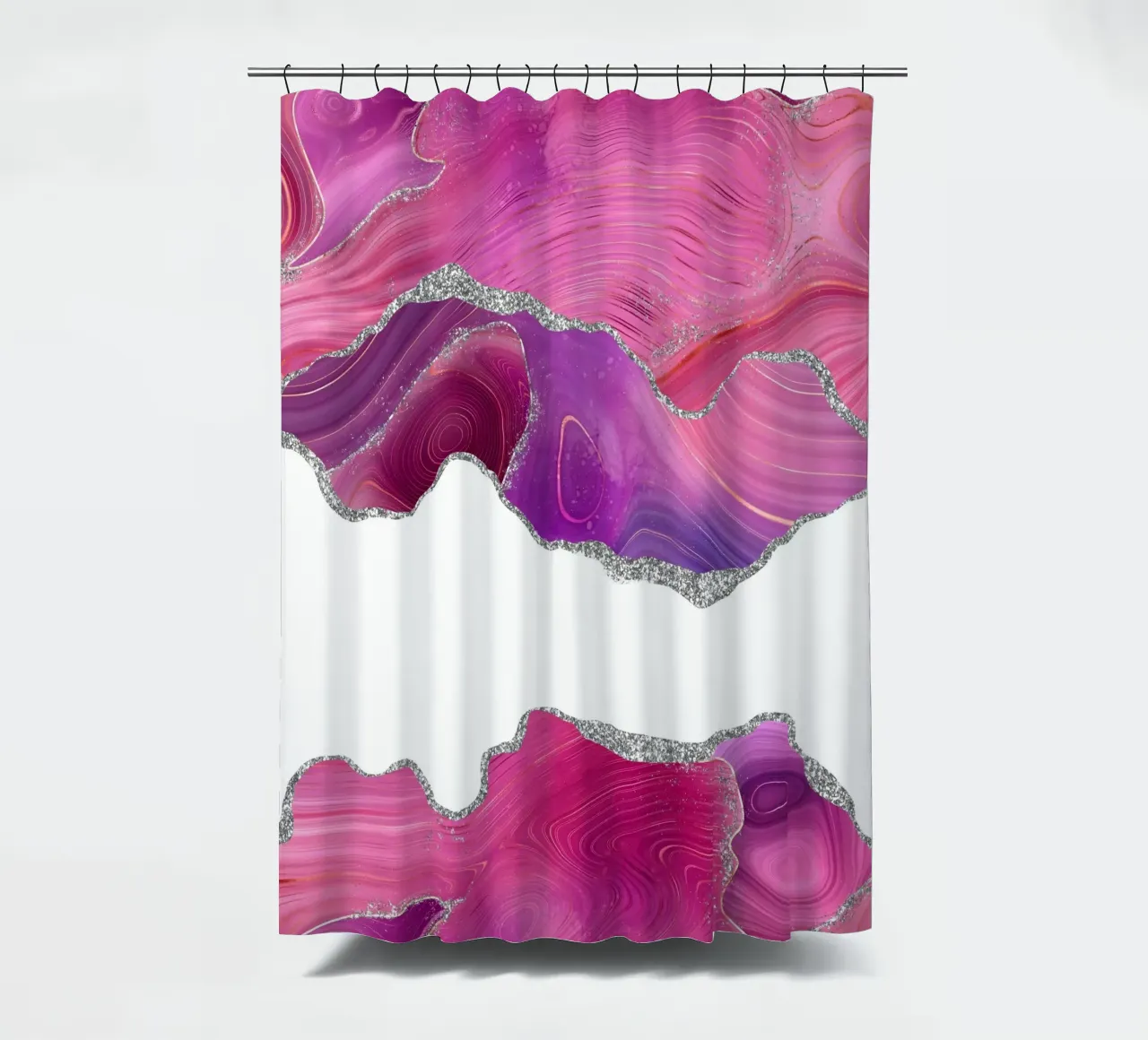 Agata Magenta e Argento Texture 07 tenda da doccia da Gemstone Textures