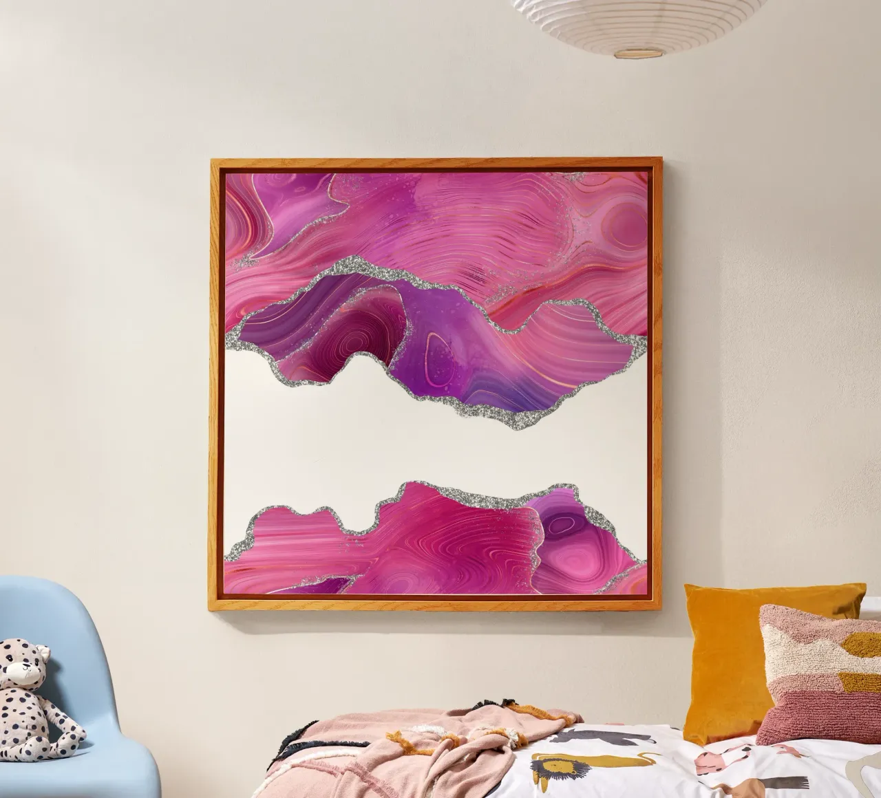 Agate Magenta & Argent Texture 07 plexiglas de Gemstone Textures