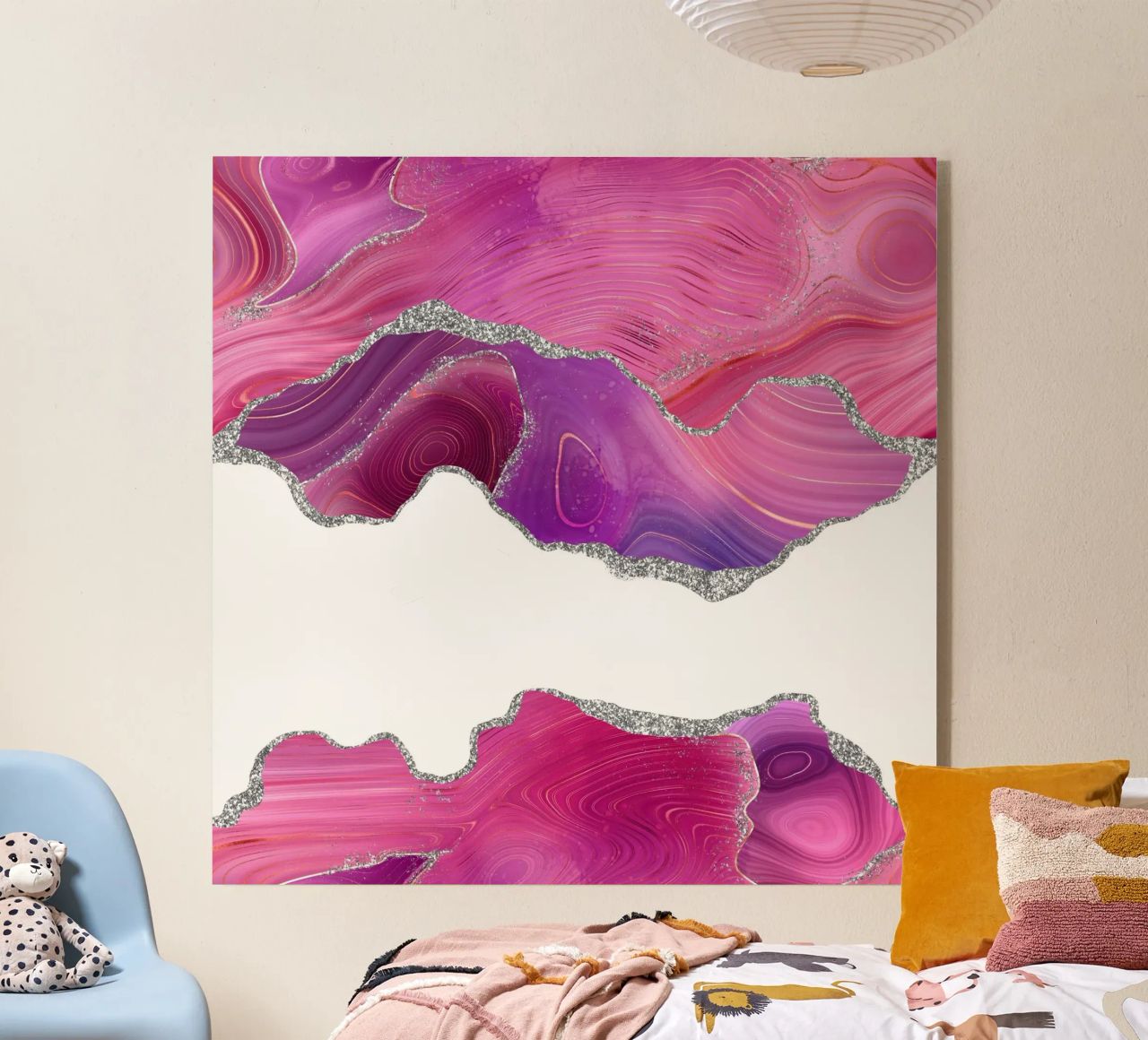Agata Magenta e Argento Texture 07 plexiglass da Gemstone Textures
