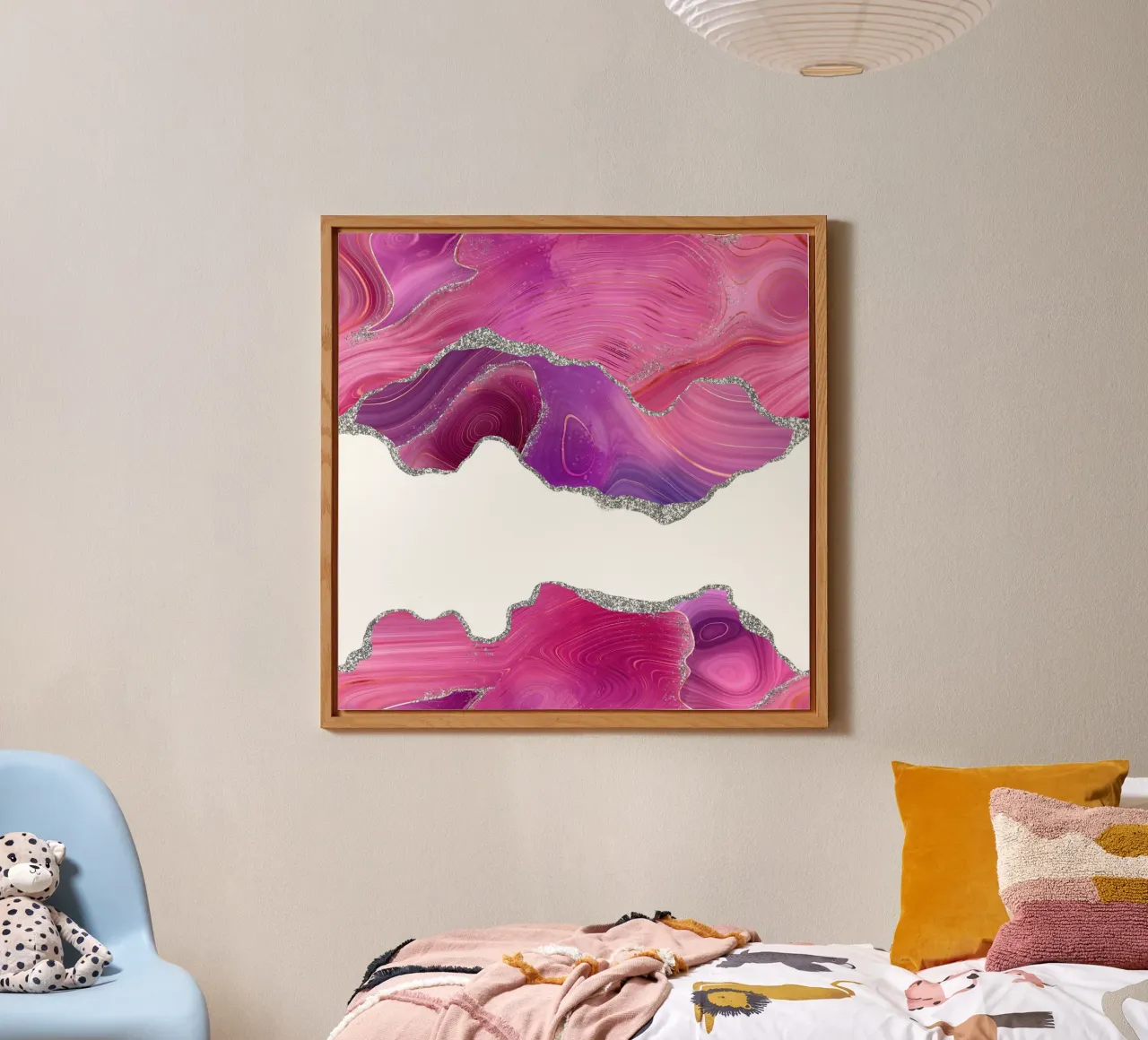 Magenta & Silber Achat Textur 07 Forex-Platte von Gemstone Textures