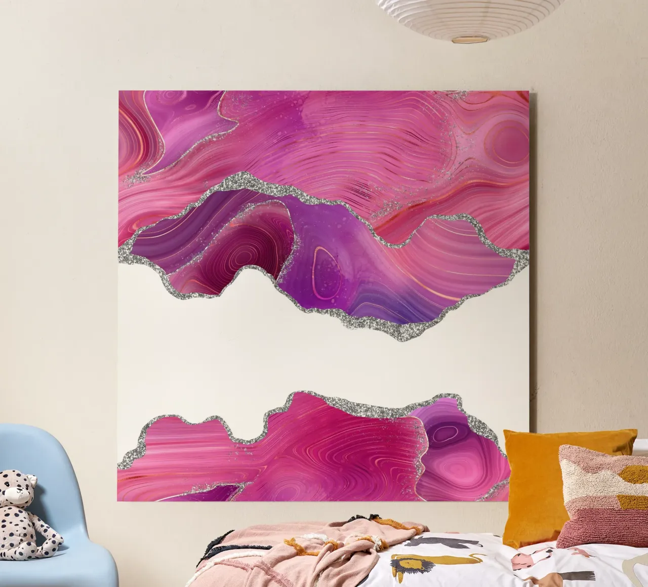 Agata Magenta e Argento Texture 07 pannello forex da Gemstone Textures