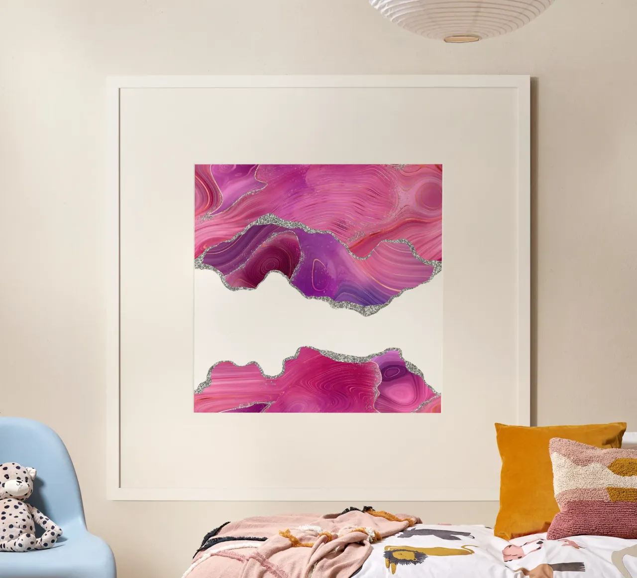 Agate Magenta & Argent Texture 07 poster de Gemstone Textures