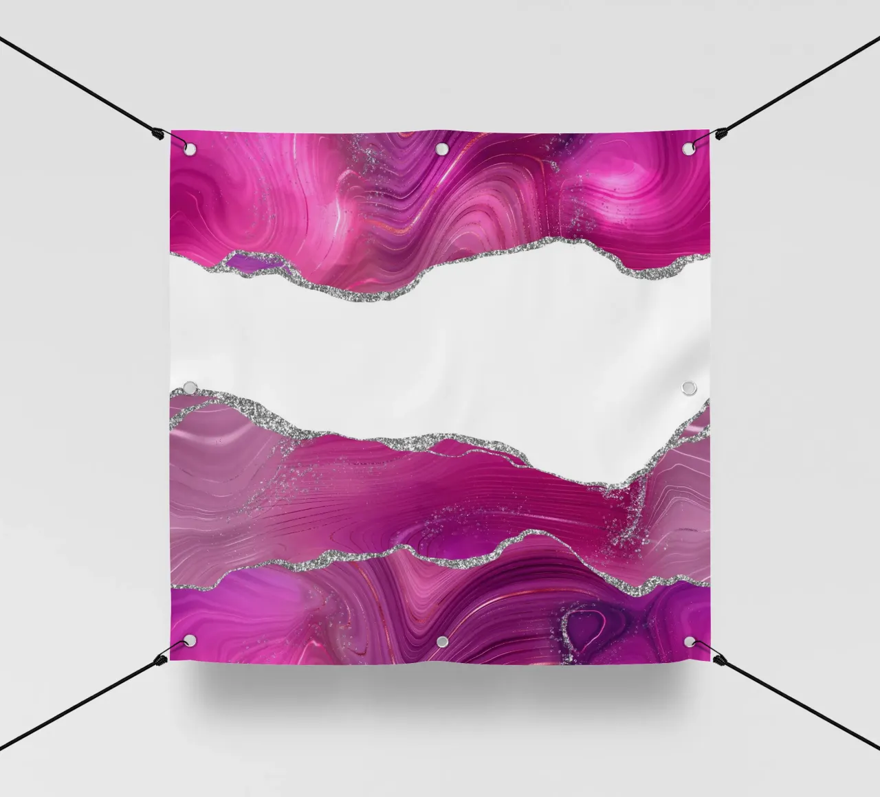 Magenta & Silber Achat Textur 08 PVC Plane von Gemstone Textures