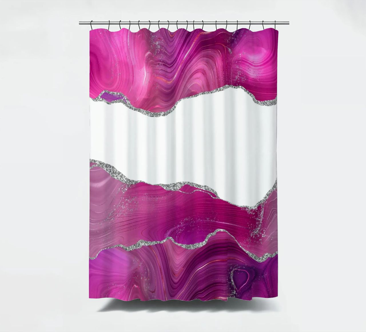 Agata Magenta e Argento Texture 08 tenda da doccia da Gemstone Textures