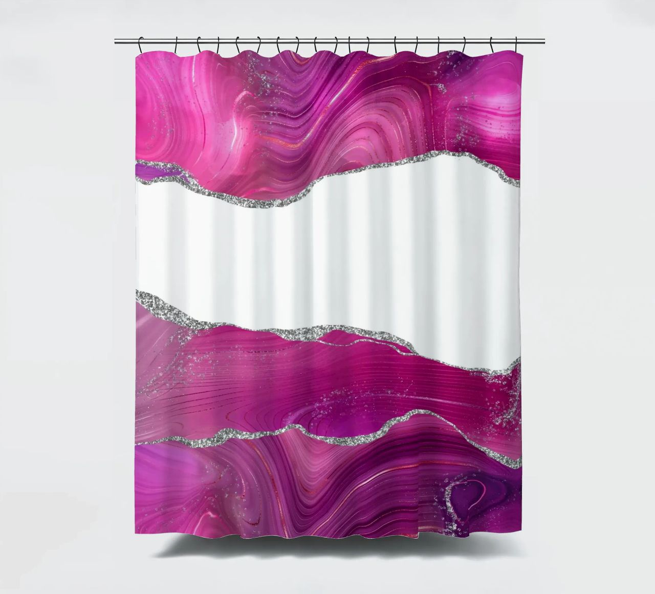 Agata Magenta e Argento Texture 08 tenda da doccia da Gemstone Textures