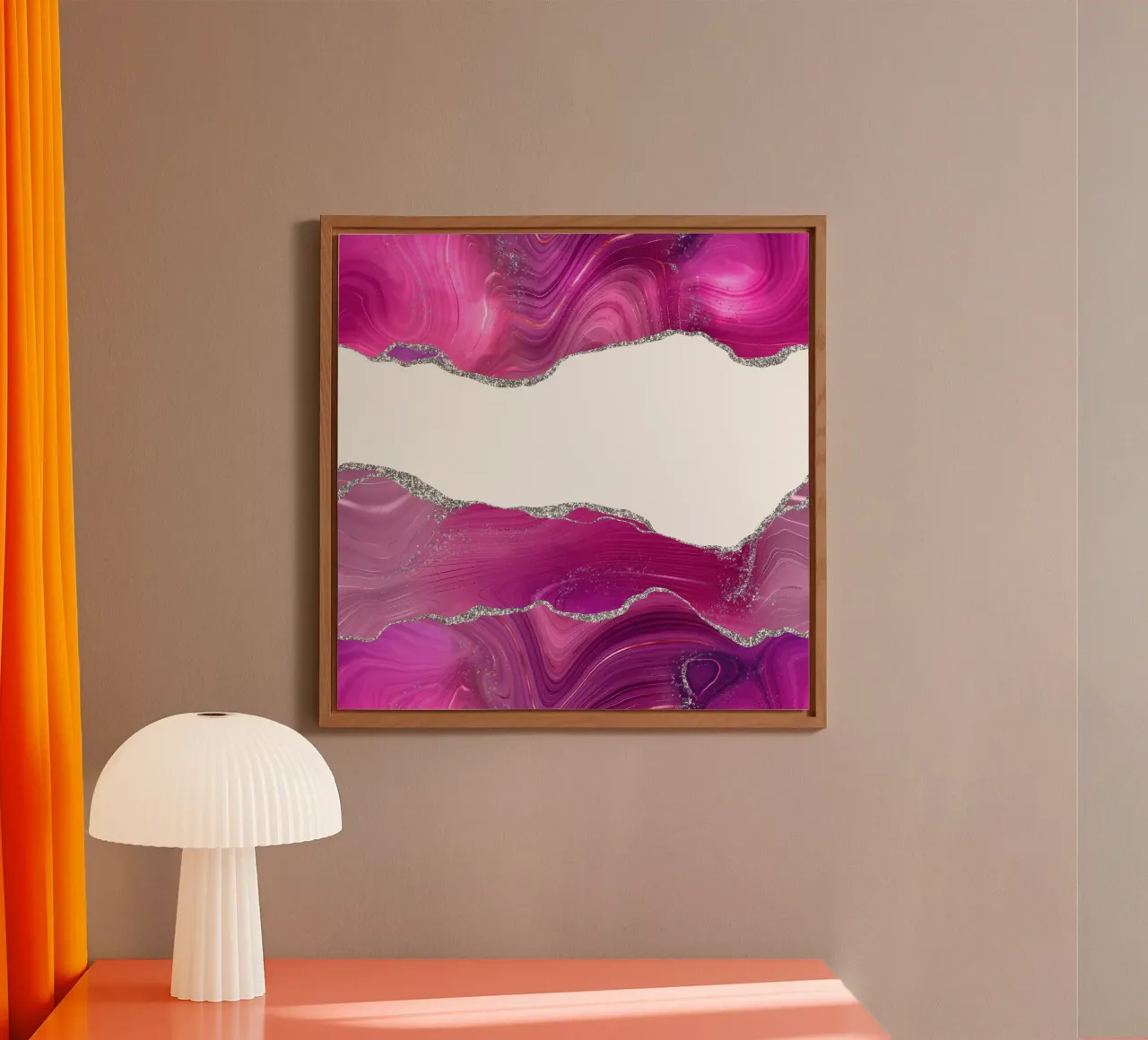 Magenta & Zilver Agaat Textuur 08 aluminium-dibond van Gemstone Textures