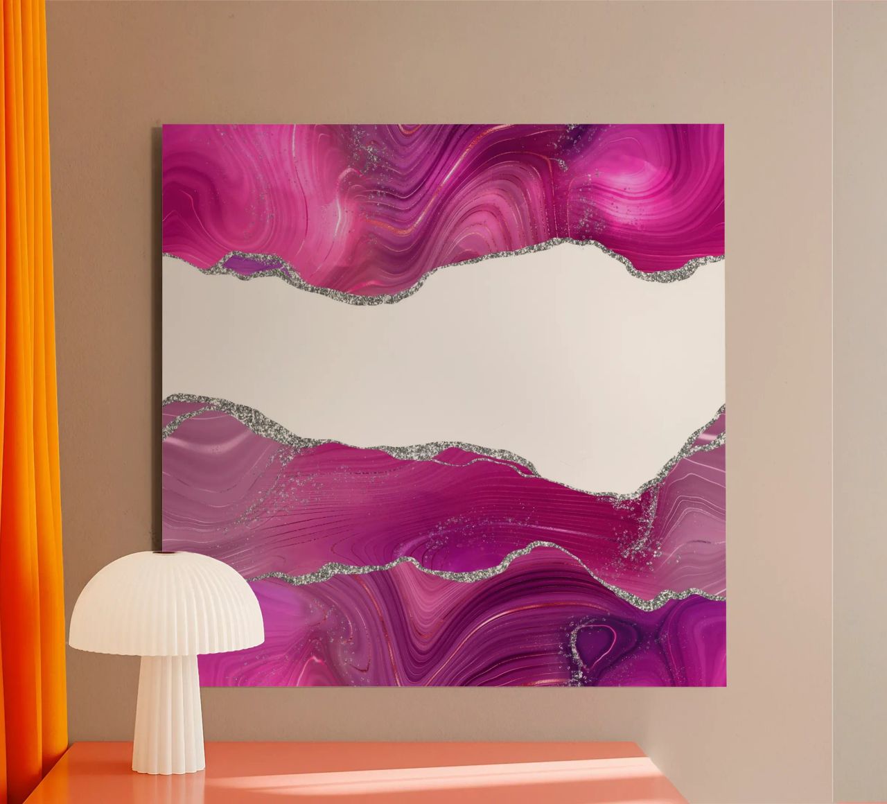 Agata Magenta e Argento Texture 08 alluminio dibond da Gemstone Textures