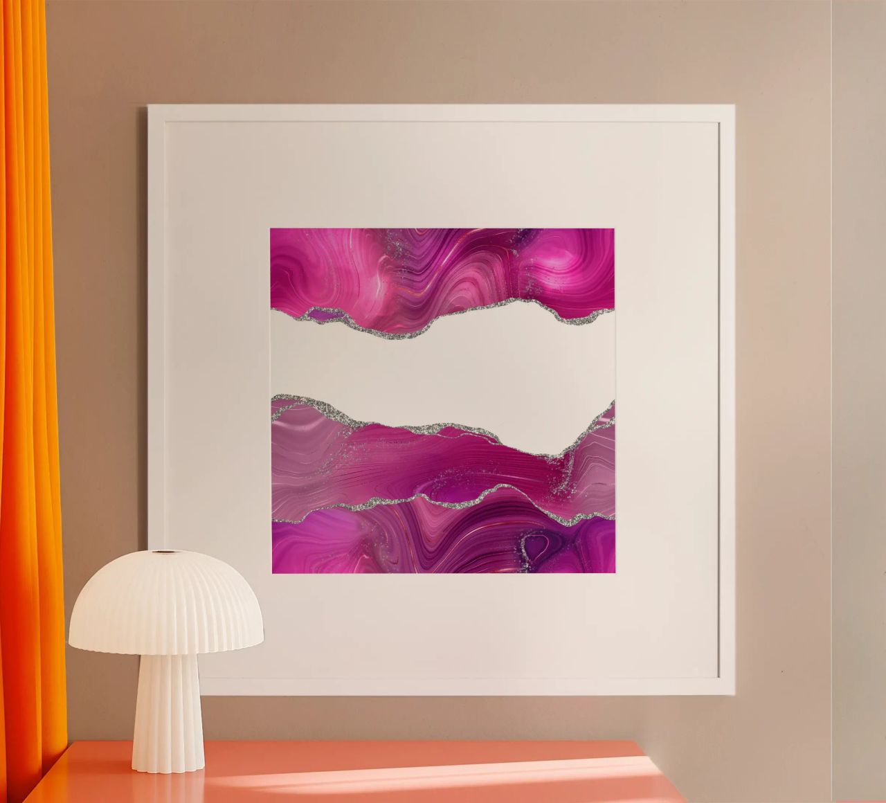 Agata Magenta e Argento Texture 08 poster da Gemstone Textures