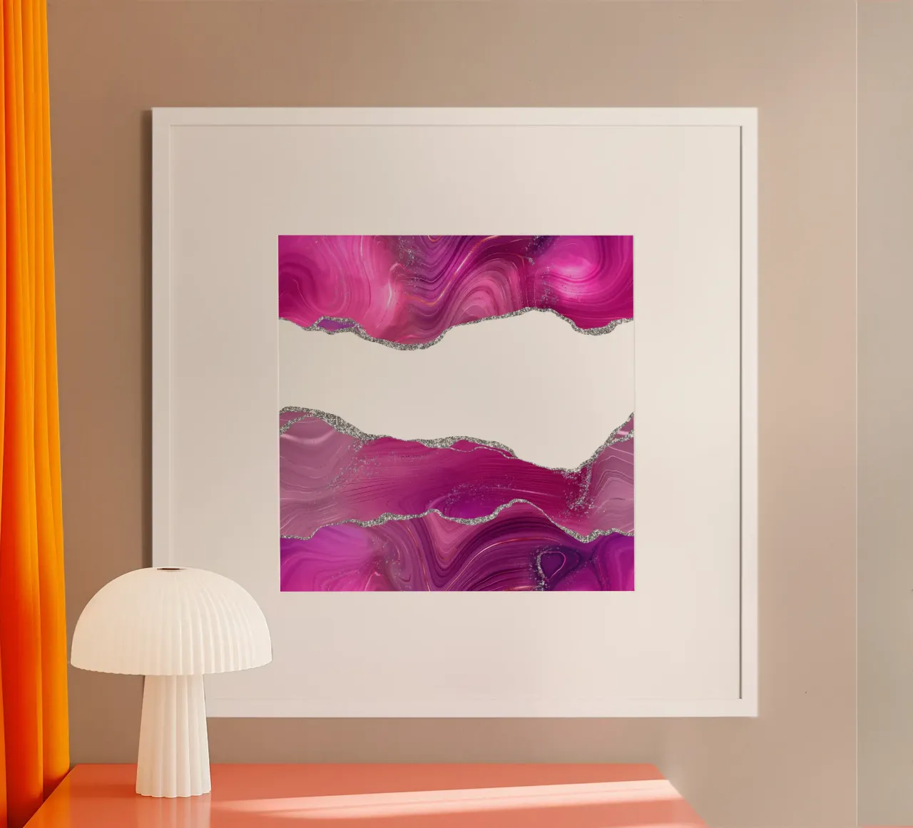 Magenta & Silber Achat Textur 08 Hahnemühle von Gemstone Textures