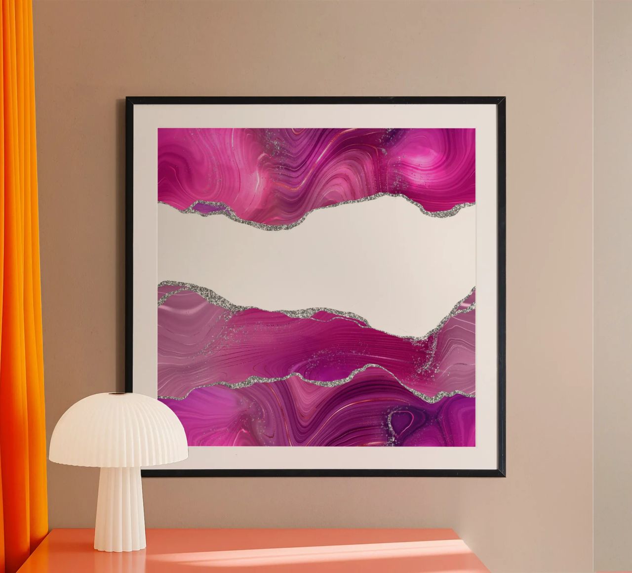 Agata Magenta e Argento Texture 08 poster da Gemstone Textures