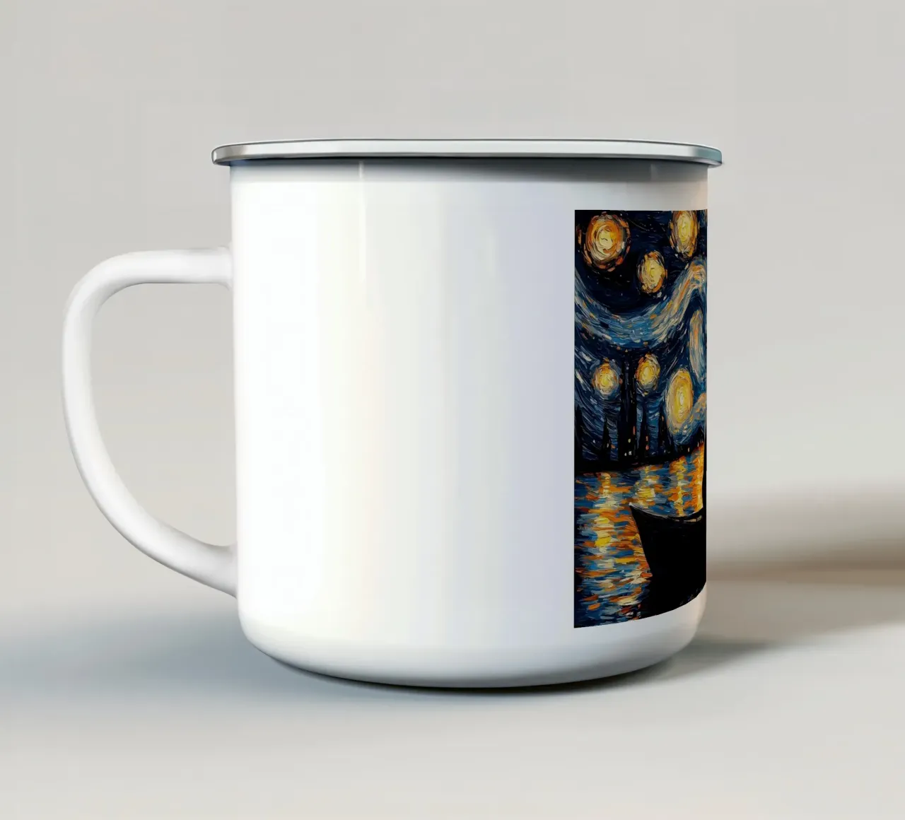 gatto tazza in smalto da Abstract Botanical Art
