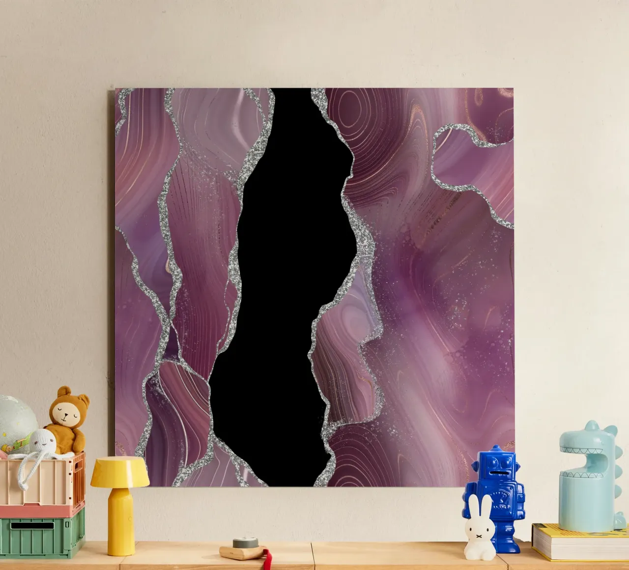 Texture agata malva e argento 01 alluminio dibond da Gemstone Textures