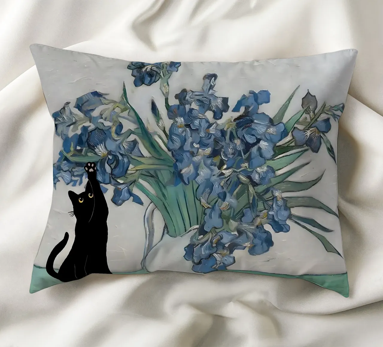gatto nero cuscino da Abstract Botanical Art