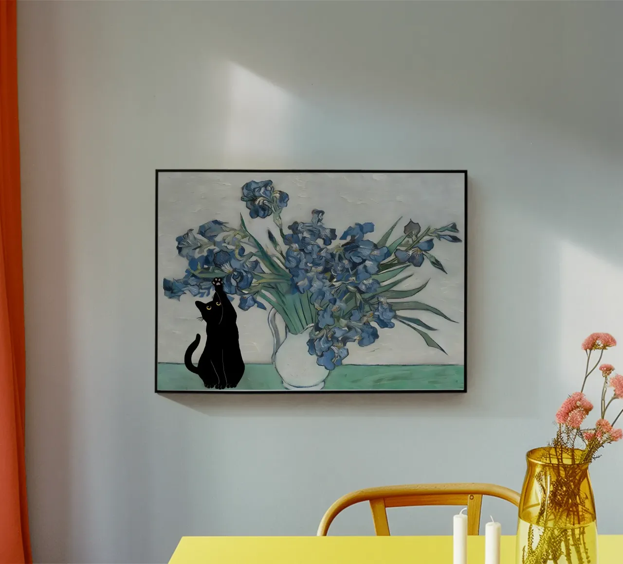 gatto nero plexiglass da Abstract Botanical Art