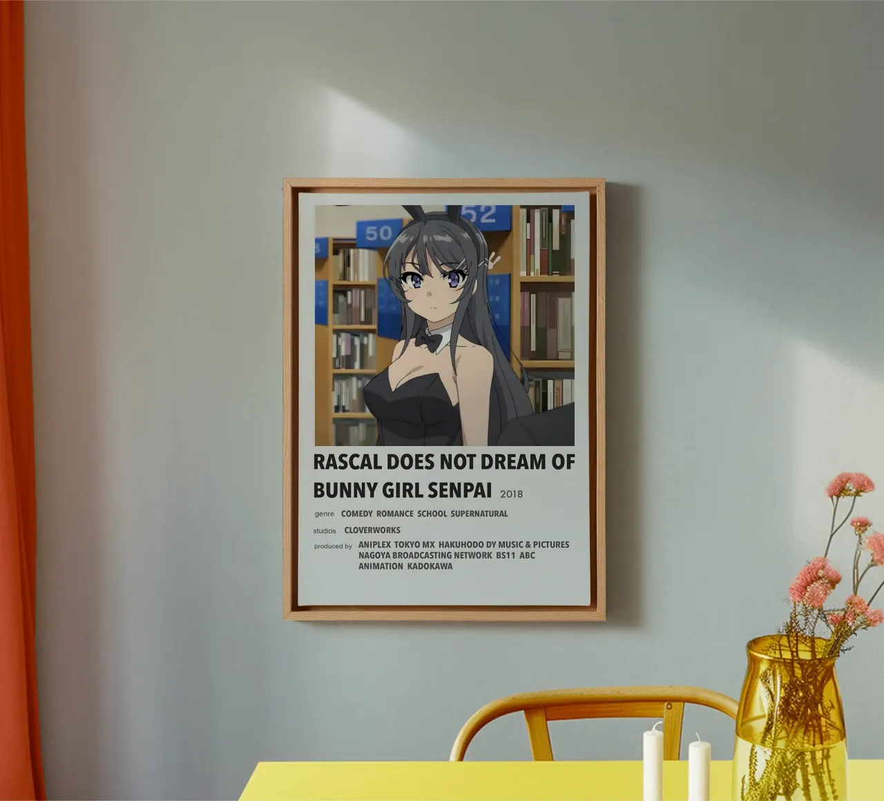 RASCAL DOES NOT DREAM OF BUNNY GIRL SENPAI 2018 tela con Cornice a cassetta da Totoya
