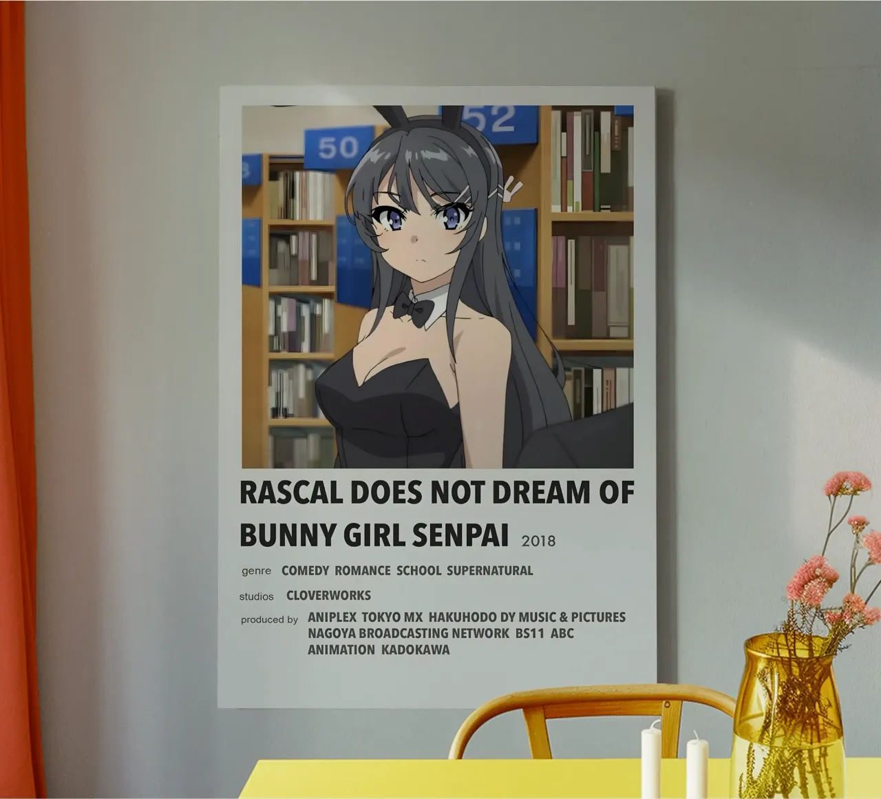 RASCAL DOES NOT DREAM OF BUNNY GIRL SENPAI 2018 tela con Cornice a cassetta da Totoya
