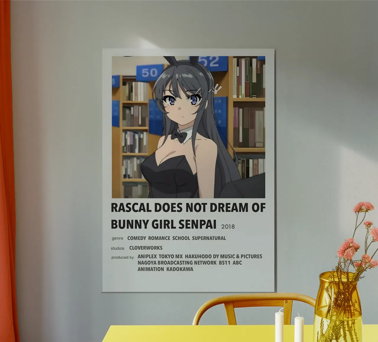RASCAL DOES NOT DREAM OF BUNNY GIRL SENPAI 2018 poster con telaio in alluminio da Totoya