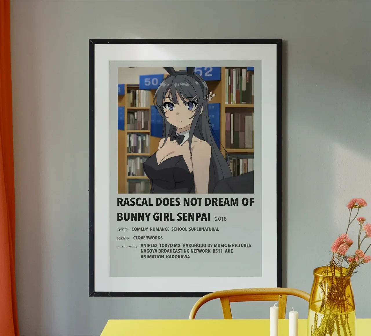 RASCAL DOES NOT DREAM OF BUNNY GIRL SENPAI 2018 poster con telaio in alluminio da Totoya