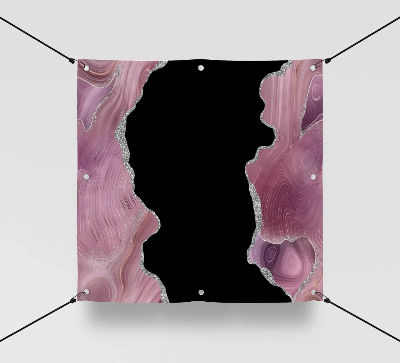 Mauve & Silver Agate Texture 02 pvc cover by Gemstone Textures