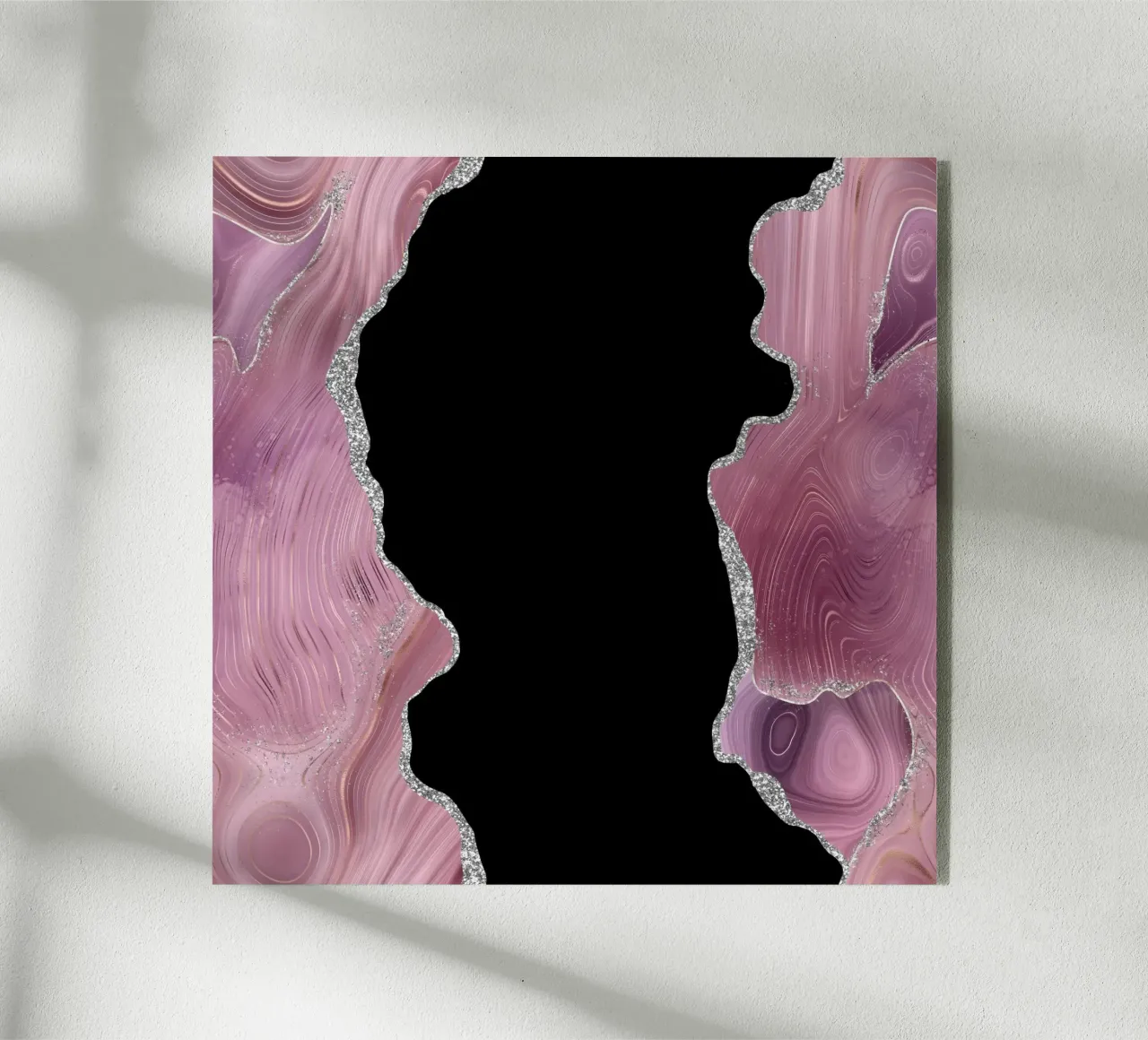 Mauve & Silber Achat Textur 02 Acryl-Glas von Gemstone Textures