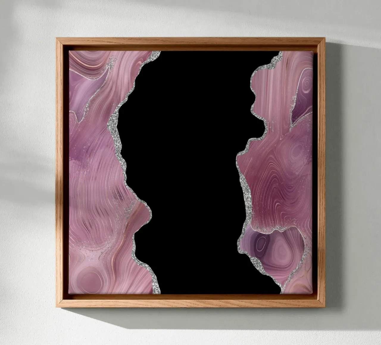Mauve & Silber Achat Textur 02 Leinwand von Gemstone Textures
