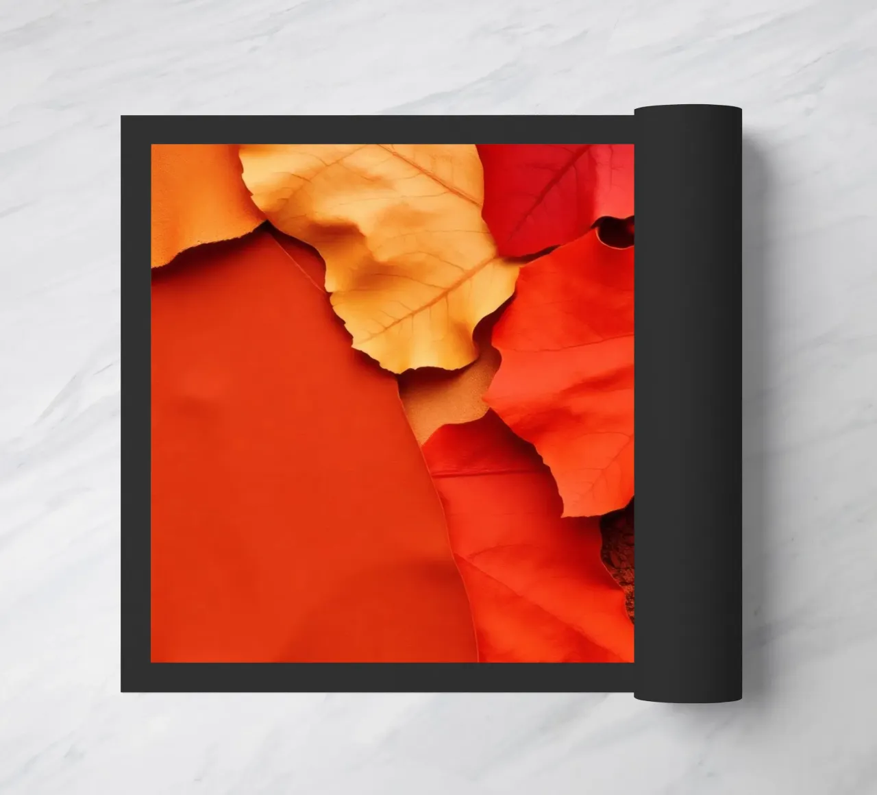 foglie autunnali e chicchi di caffè disposti in modo splendido zerbino da DesignDoodle