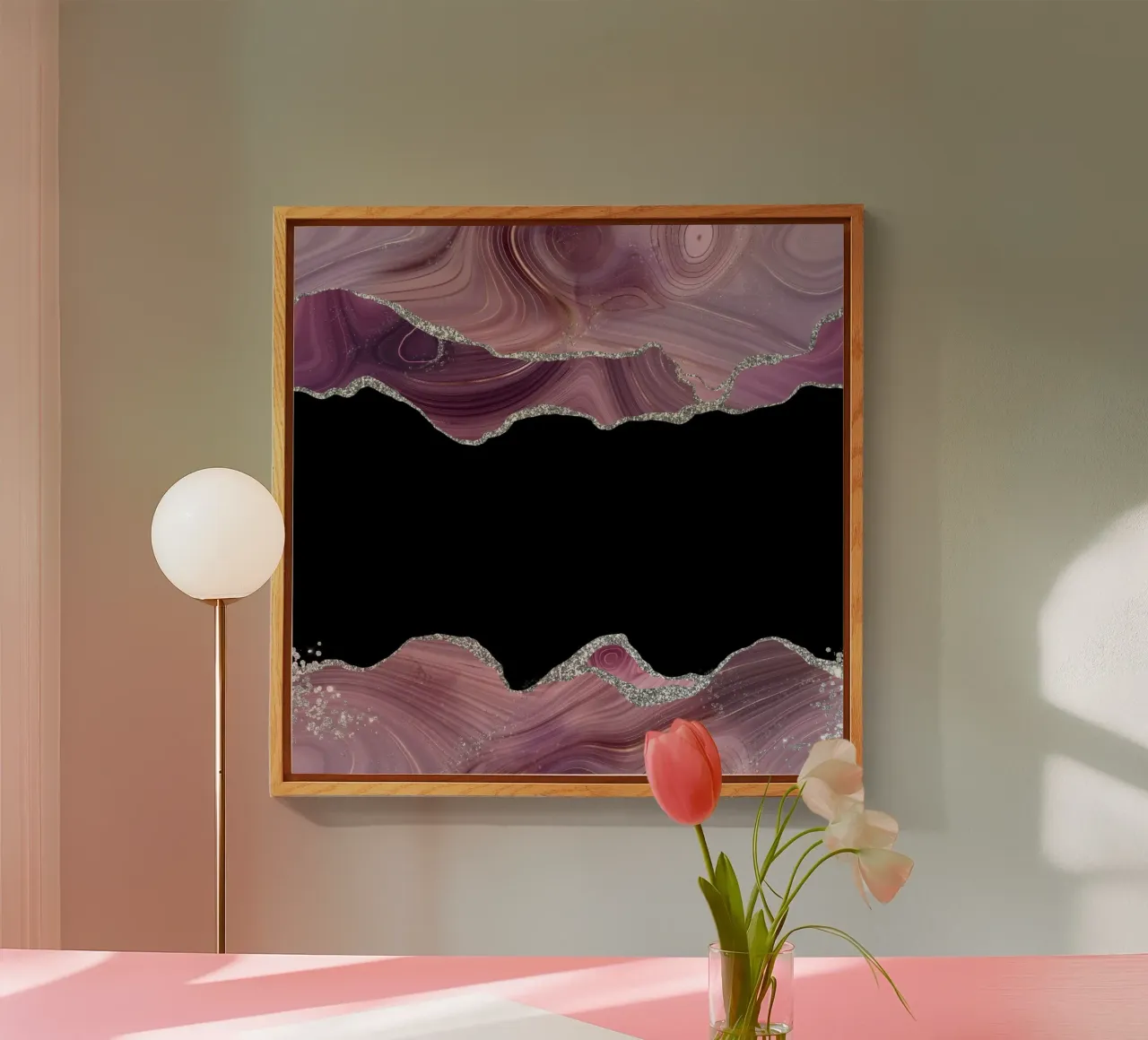 Agate Mauve & Argent Texture 03 plexiglas de Gemstone Textures