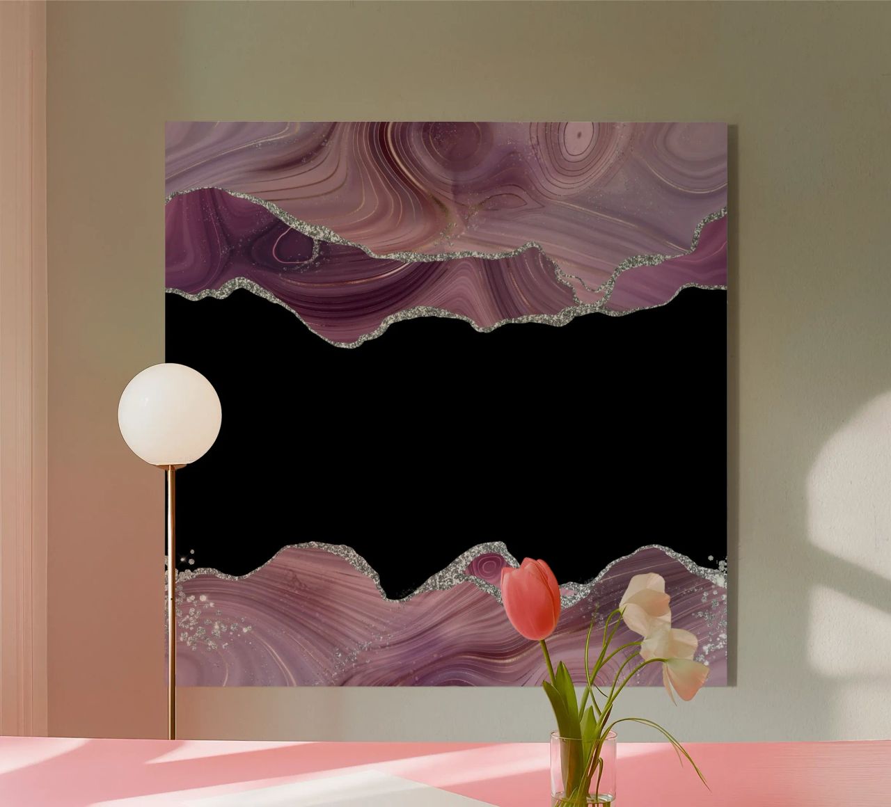 Texture agata malva e argento 03 plexiglass da Gemstone Textures