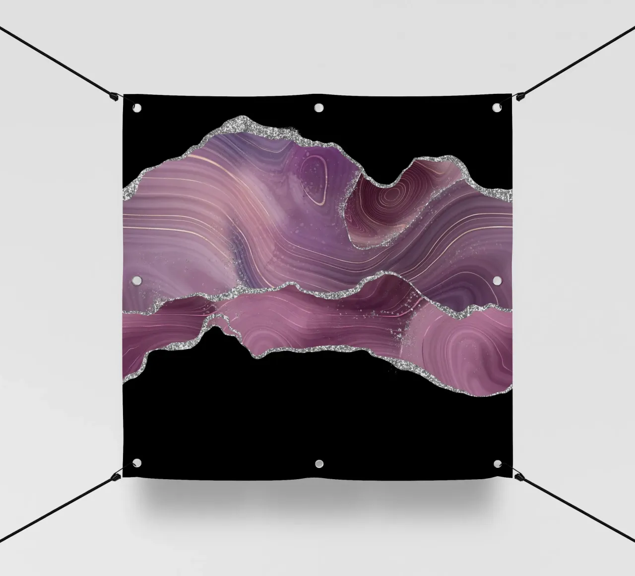 Agate Mauve & Argent Texture 04 bâche pvc de Gemstone Textures
