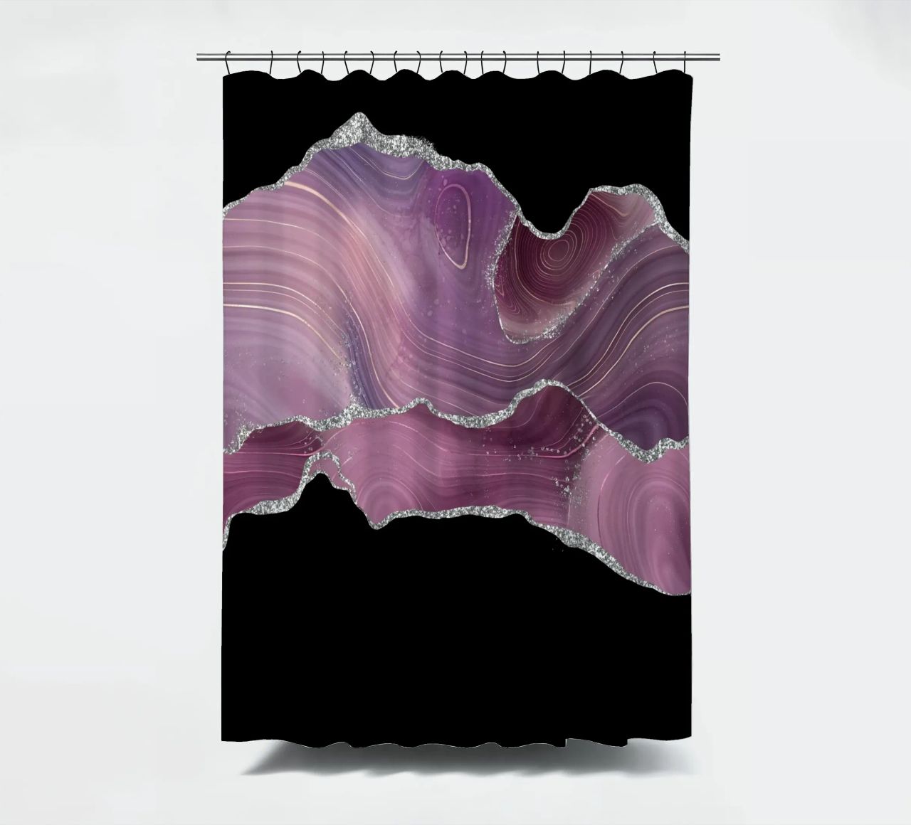 Texture agata malva e argento 04 tenda da doccia da Gemstone Textures