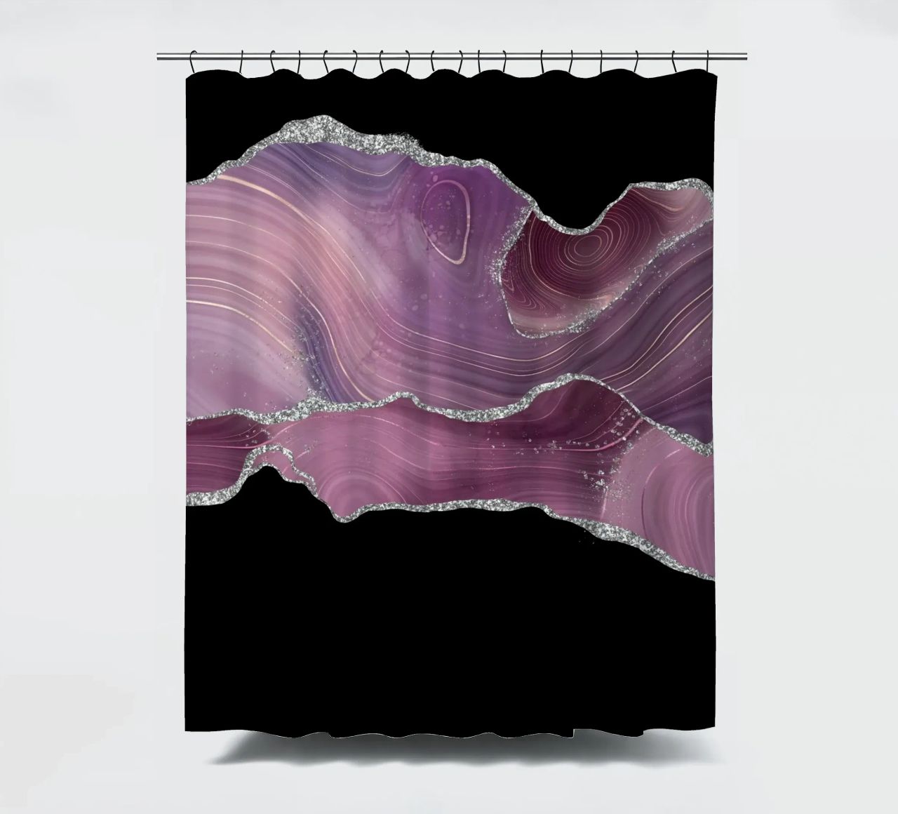 Texture agata malva e argento 04 tenda da doccia da Gemstone Textures
