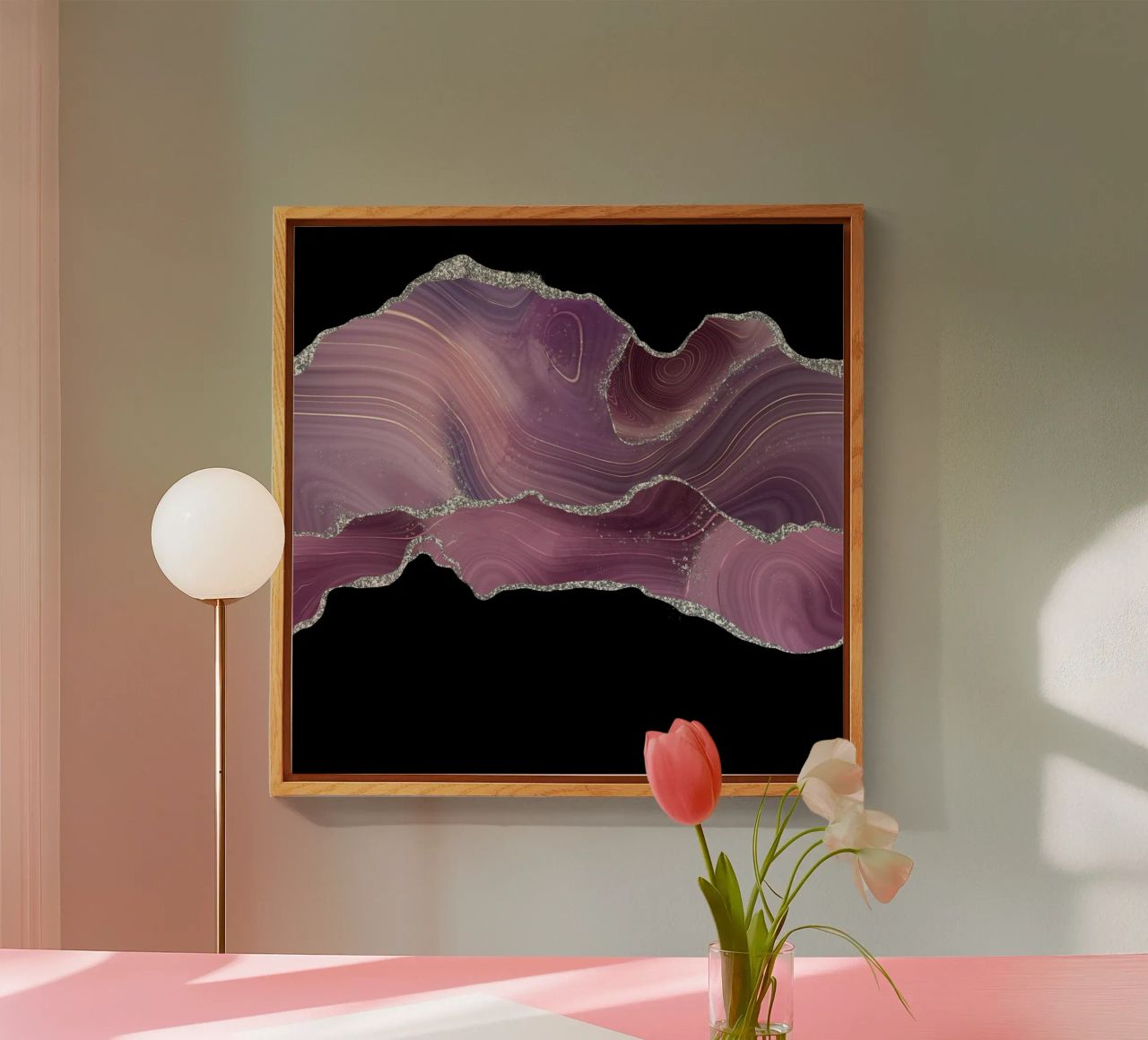 Texture agata malva e argento 04 plexiglass da Gemstone Textures